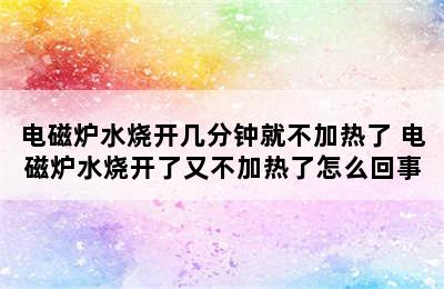 电磁炉水烧开几分钟就不加热了 电磁炉水烧开了又不加热了怎么回事